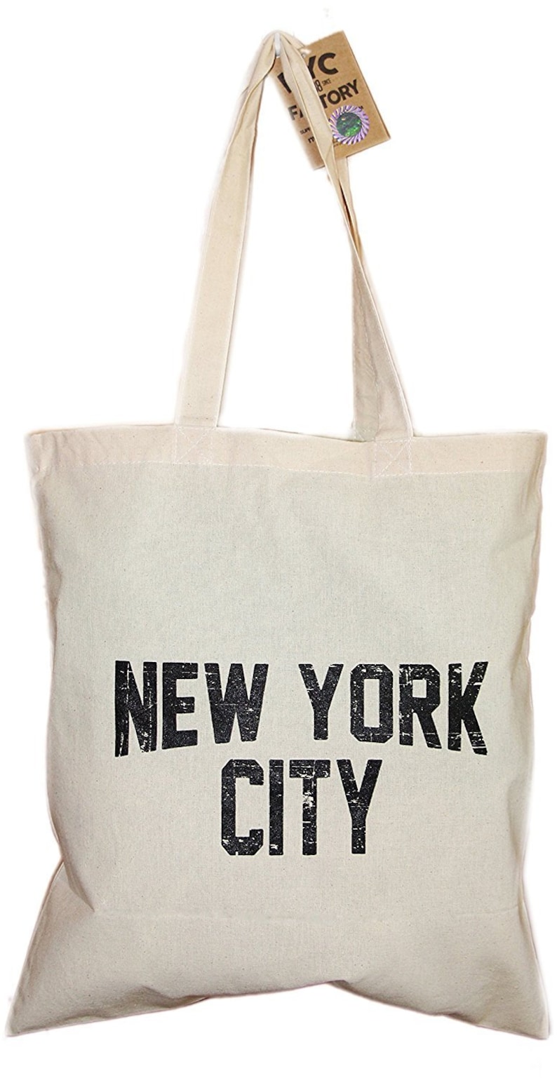 NYC Tote Bag Distressed New York City 100 Cotton Canvas Etsy