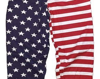 NYC FACTORY Lounge-Hose mit USA-Flagge, Pyjamahose, Pride America Patriot Herren Damen