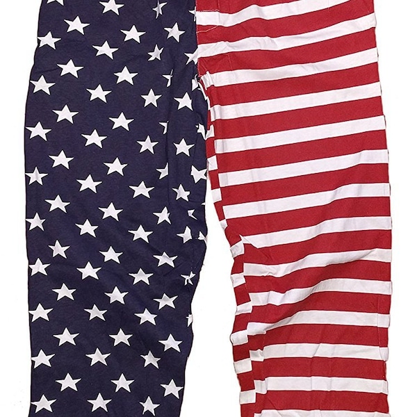 NYC FACTORY USA Flag Lounge Pants Pajama Bottoms Pride America Patriot Mens Ladies