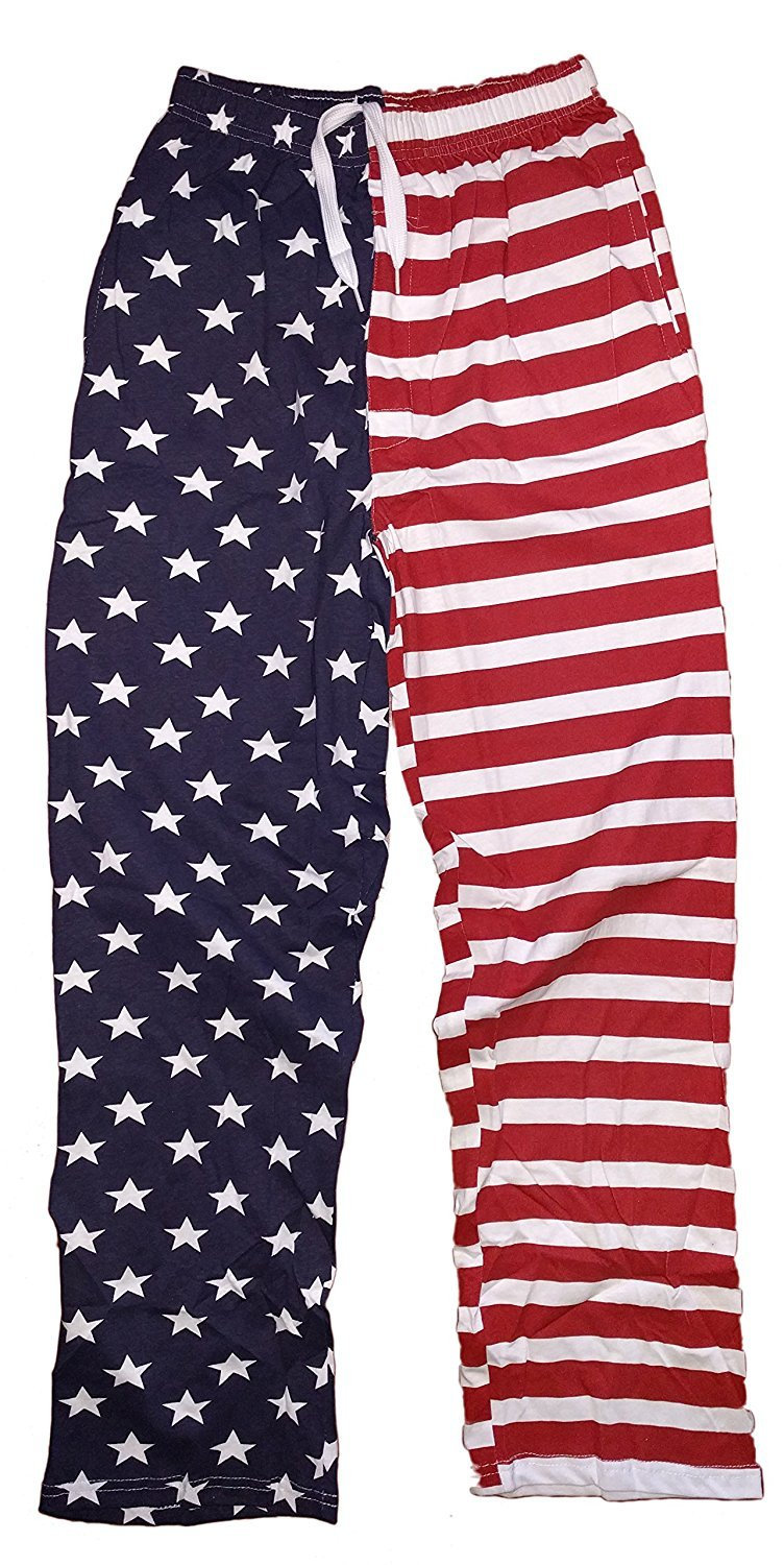 NYC FACTORY USA Flag Lounge Pants Pajama Bottoms Pride America Patrio…