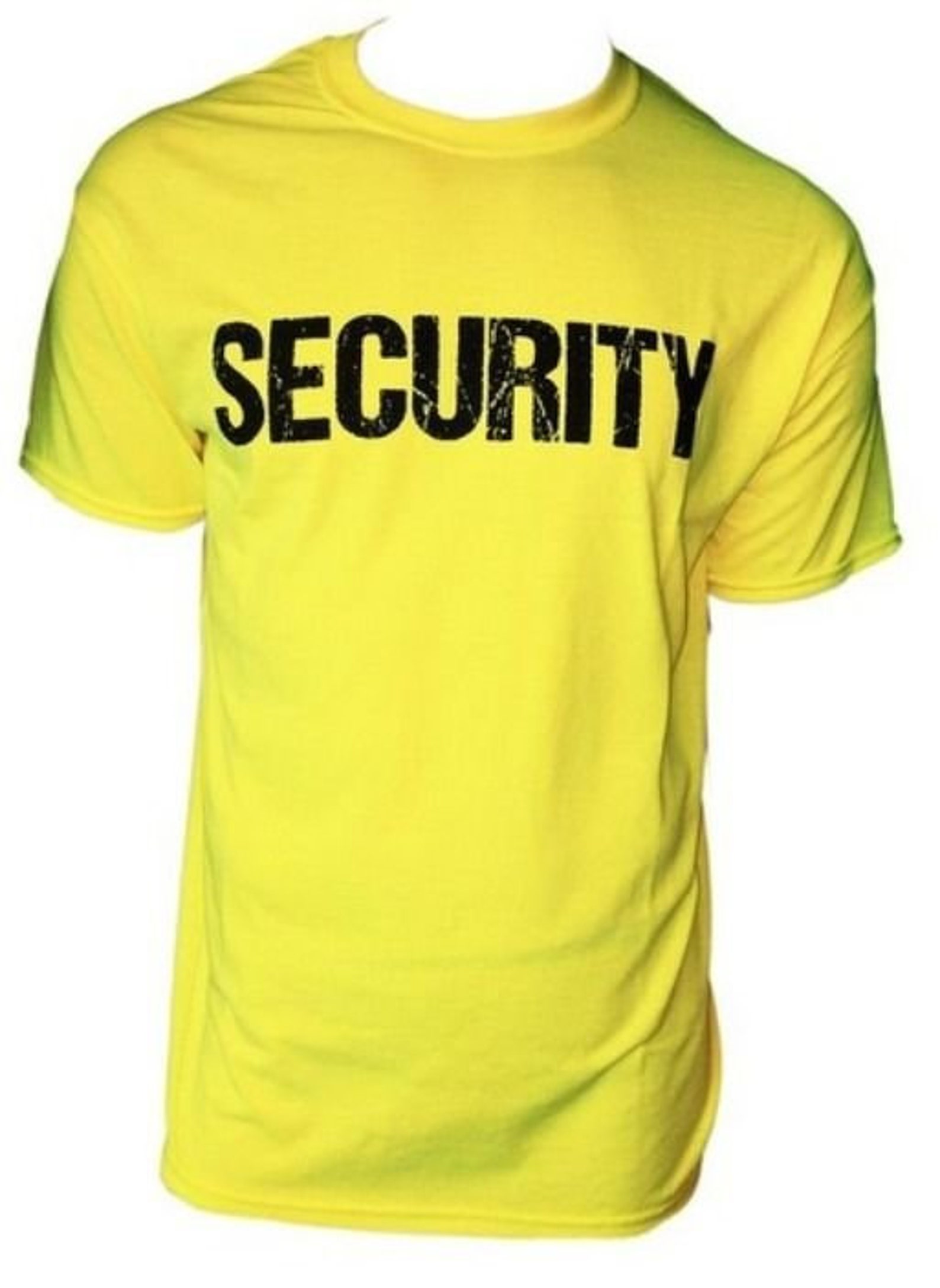 Bright Yellow Security T-shirt Front & Back Print Mens Event - Etsy India