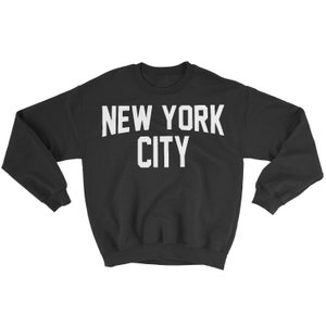 NYC Factory New York City Sweatshirt Screenprinted Black Adult NYC Retro Shirt