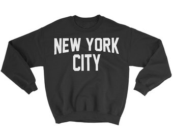 NYC Factory New York City Sweatshirt Siebdruck schwarz NYC Lennon Shirt für Erwachsene