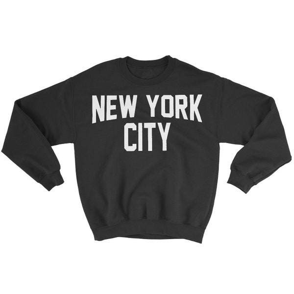 NYC FACTORY New York City Sweatshirt Screenprinted Black Adult NYC Lennon Shirt