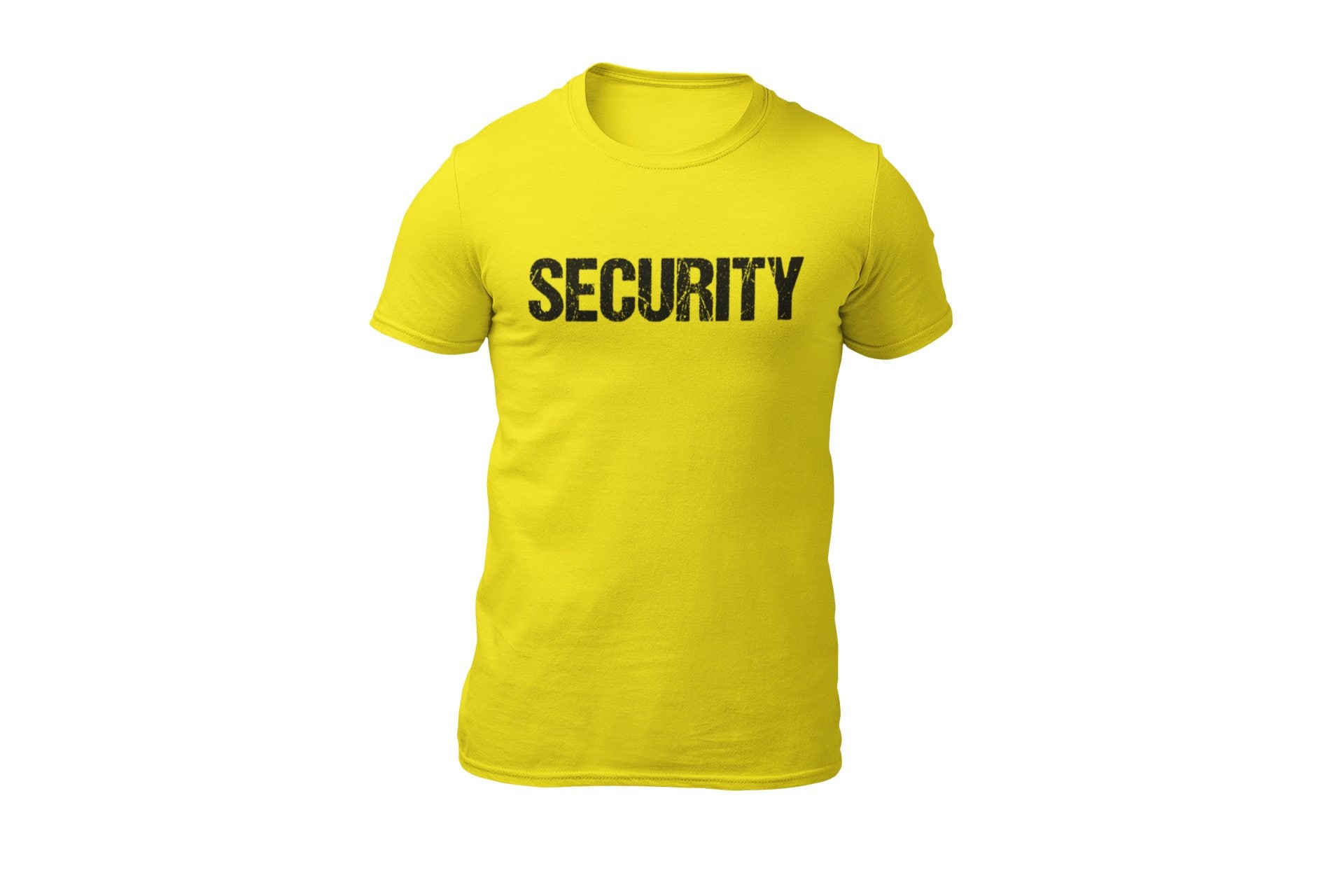 Camiseta de seguridad amarilla brillante con estampado frontal y