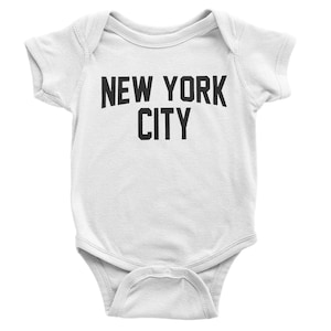 NYC FACTORY Tuta per neonati con stampa serigrafica New York City, stile retrò Lennon con stampa serigrafica