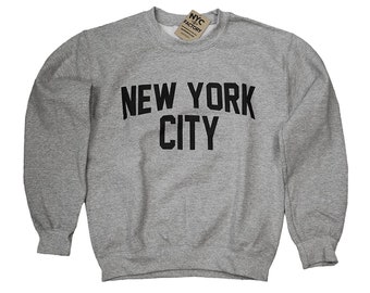 Sudadera NYC FACTORY New York City serigrafiada gris para adultos NYC Lennon