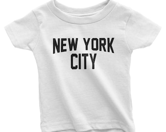 Camiseta infantil blanca estampada estilo retro de la fábrica de Nueva York (NYC Factory)
