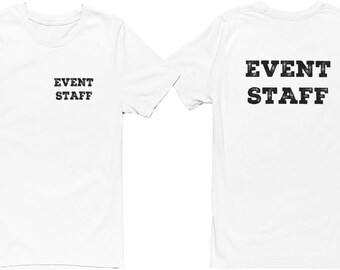 Professional Event T-Shirt - Rustic Design for Staff (NR-B, Chest & Back) Soft Cotton Tees