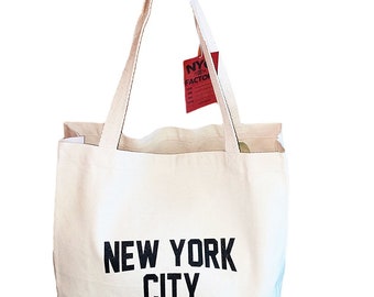 Gusseted New York City Tote Bag Lennon NYC Style Shopping Gym - Etsy