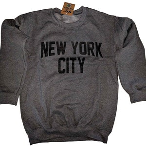 New York City Sweatshirt Dark Heather Charcoal NYC Retro Shirt