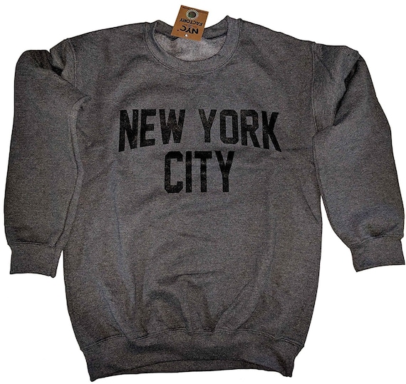New York City Sweatshirt Dark Heather Charcoal NYC Lennon | Etsy