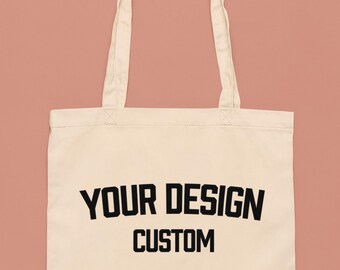 CUSTOM - Beach Vintage Style Retro City Cotton Canvas Tote Bags Shopping Travel Vacation Event Party Personalized Customized
