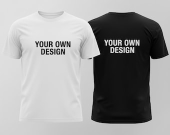 Personalized T-Shirt: Front Back Custom Text or Upload Your Own Design - Adult Mens Ladies & Kids Sizes - All Colors - Fast Ship from NJ USA