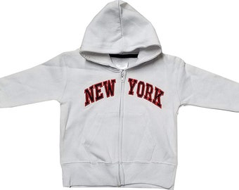 MEGA SALE! New York City Infant Baby Zippered Hoodie Sweatshirt White