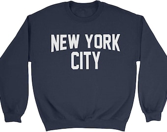 New York City Youth Shirt Screenprinted Navy Blue Boys Retro Sweatshirt
