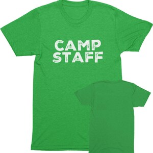 CAMP Staff T-Shirt Summer Counselor Rustic Design Cotton Tee (Front Print Only)