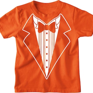 Kids Funny Tuxedo Tee T-Shirt Boys & Girls Formal Tux Tee Youth