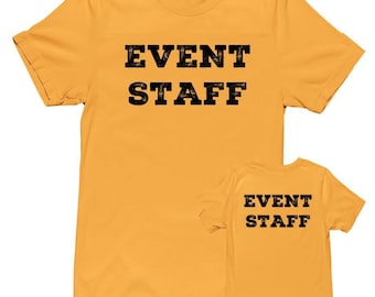 Professional Event T-Shirt - Rustic Design for Staff (Front & Back, NR-A) Soft Cotton Tees