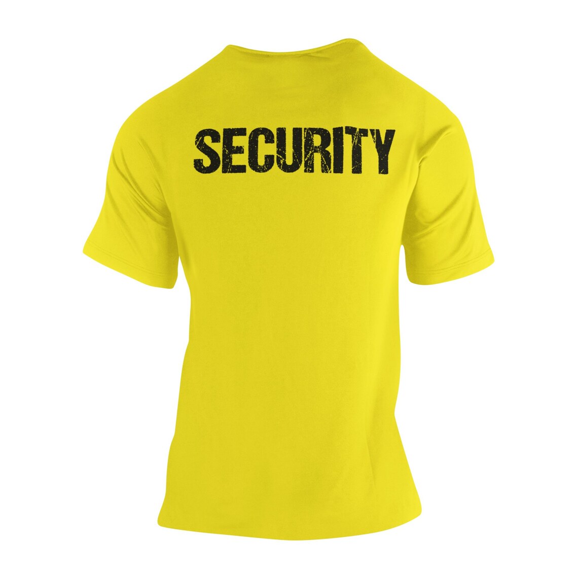 Bright Yellow Security T-shirt Front & Back Print Mens Event - Etsy