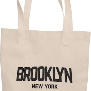 Brooklyn - Einfache Tragetasche Vintage Style Retro Stadt Baumwollleinentasche