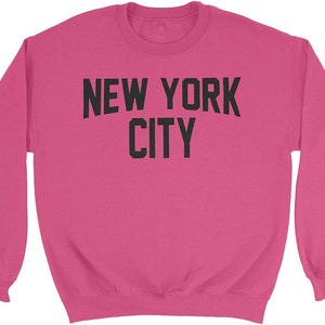 New York City Sweatshirt Screenprinted Pink Adult NYC Lennon Shirt
