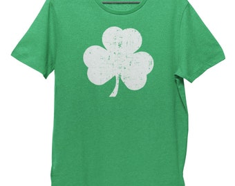 Shamrock T-Shirt St Patrick's Day Irish Pride Distressed Vintage Tee Ireland