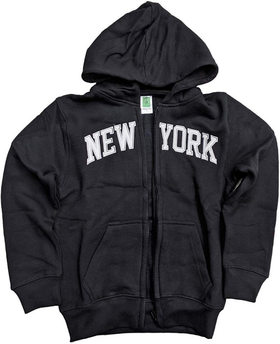 Kid's New York City Zippered Hoodie Sweatshirt Black | Etsy