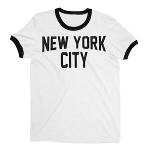 John Lennon Ringer Tee York City T-shirt Retro Style Men's Shirt