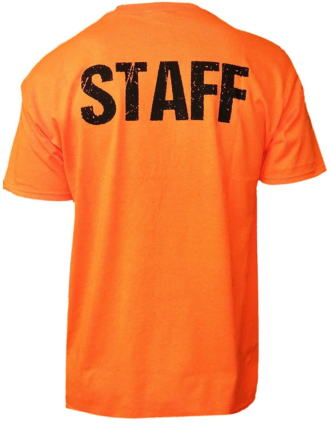 NYC FACTORY Neon Orange Staff TShirt Front & Back Print Mens Etsy