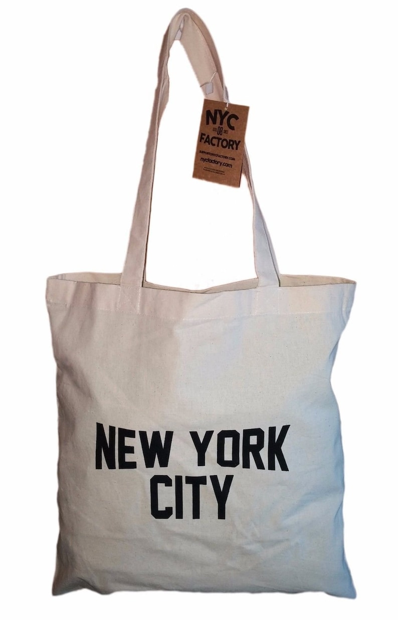 NYC Tote Bag New York City 100 Cotton Canvas Screenprinted Etsy