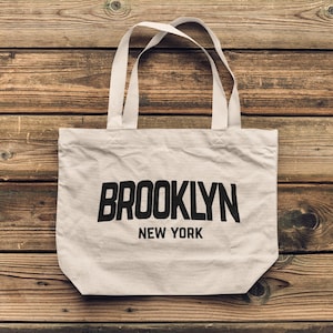 Brooklyn - Jumbo Vintage Style Retro City Baumwoll Canvas Tragetaschen
