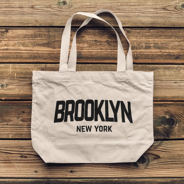 Brooklyn - Jumbo Vintage Style Retro City Cotton Canvas Tote Bags