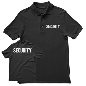 Sicherheit Polo-Shirt Vorderseite Rückseite Print Herren T-Shirt Staff Event Uniform Türsteher Siebdruck