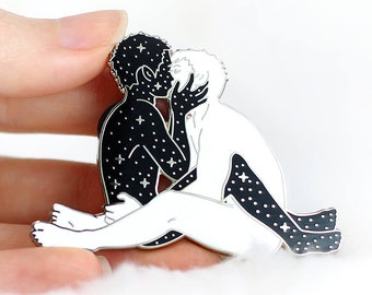 Original My Universe Is You 2" Hard Enamel Pin / Gay Pins / Space Pins / Couple Pins / LGBT Pins / Large Enamel Pin / Gay Art