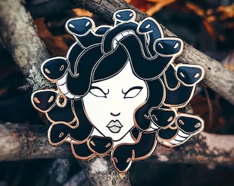 Medusa Enamel Pin / Greek Mythology Enamel Pins / Petrify the Patriarchy / Medusa Art / Gorgon Enamel Pin /