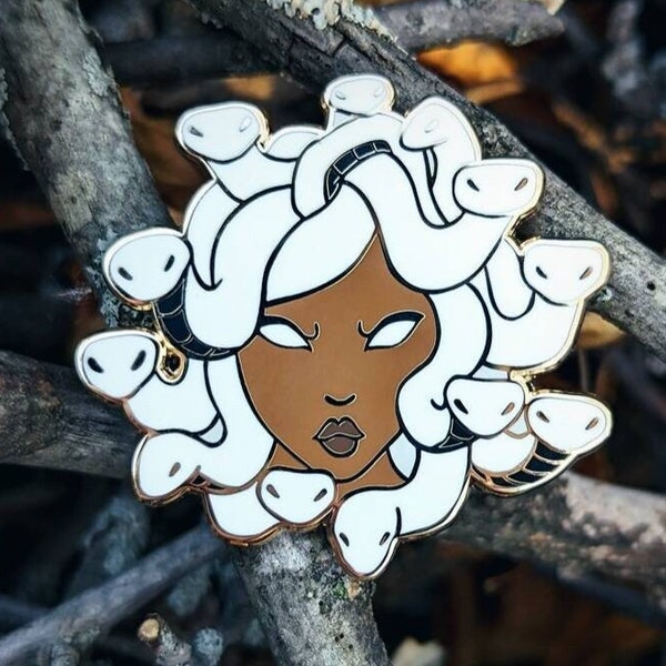 Medusa Enamel Pin / Greek Mythology Enamel Pins / Petrify the Patriarchy / Medusa Art / Gorgon Pin / Medusa Snakes