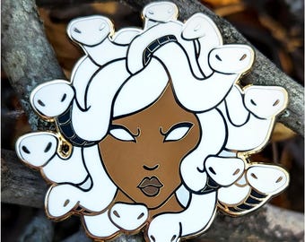 Medusa Enamel Pin / Greek Mythology Enamel Pins / Petrify the Patriarchy / Medusa Art / Gorgon Pin / Medusa Snakes