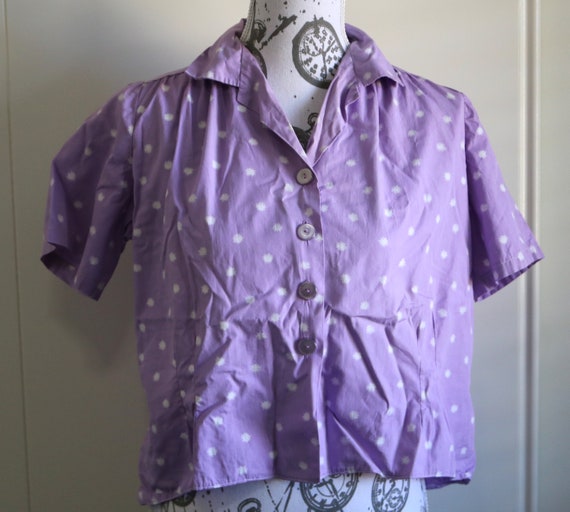 Vintage 40s novelty print cotton blouse