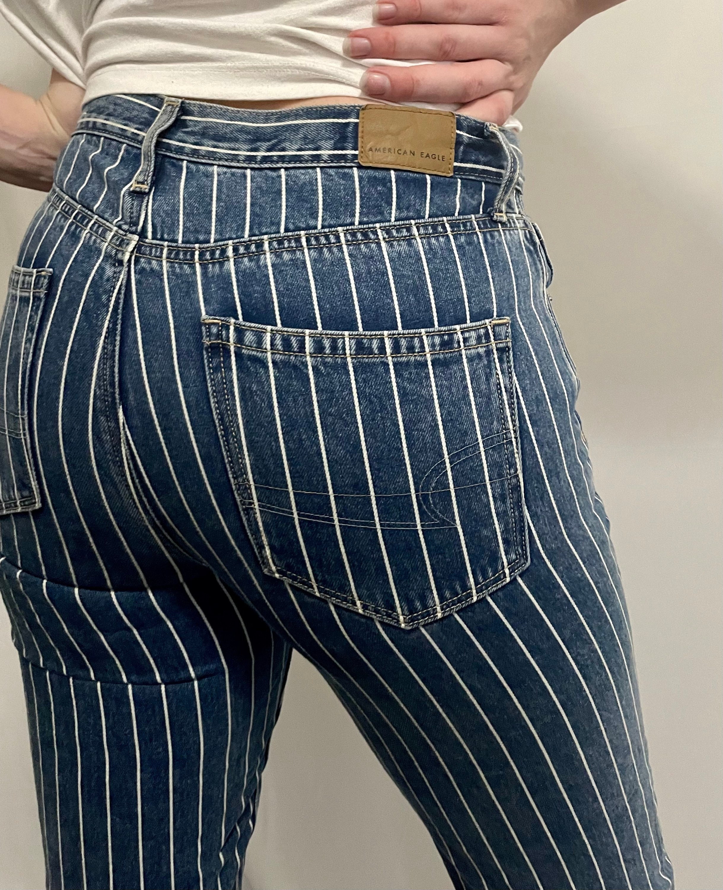 striped jeans women