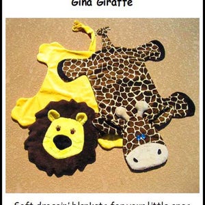 Larry Lion and Gina Giraffe draggin' Blanket Sewing Pattern