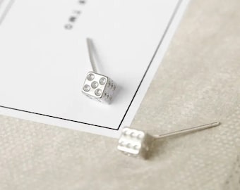 Roll the Dice Stud Earrings. 925 Sterling silver quality stud earrings.