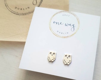 Wise Owl 925 Sterling Silver Stud Bird Earrings.