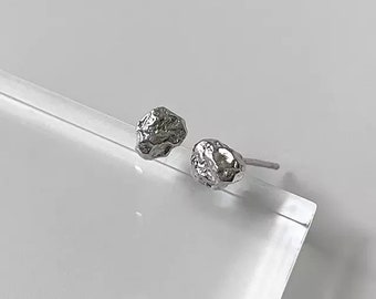 Moonrock Stud Earrings, 925 Sterling Silver, Minimal. Gift/friend/girlfriend/mother/Thank You