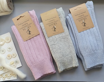 Luxury Cashmere Wool Socks. Made in Ireland. Unisex Walking, hiking, house socks. Size EU 35-39/UK4-7/US 4.5-8.5. Irish ChristmasGift