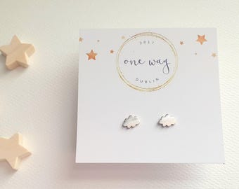 Silver Linings - Cloud 925 Sterling Silver Stud Earrings. Gift/friend/girlfriend/mother/love