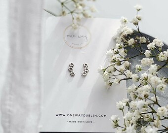 Count Your Lucky Stars - triple star crawler earring, stud. 925 Sterling Silver, Matt. Thoughtful celestial star gift idea.