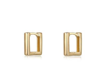 Don't be a Square - Hoop Earrings. 18K Gold - 925 Sterling Silver. 10mm Hoop. Layering,  mix match earrings. Gift