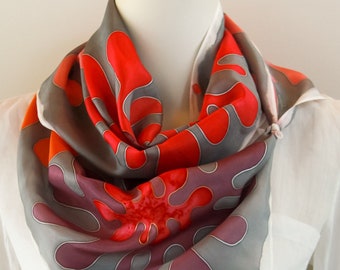 Living Coral Silk Scarf- Under the Sea Collection