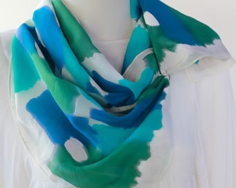 Wetlands Shimmer hand-painted silk scarf